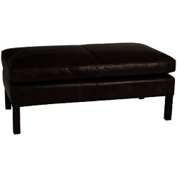 Halo Groucho Leather Footstool Old Saddle Cocoa